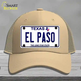 El Paso Texas Novelty License Plate Hat Mesh / Khaki