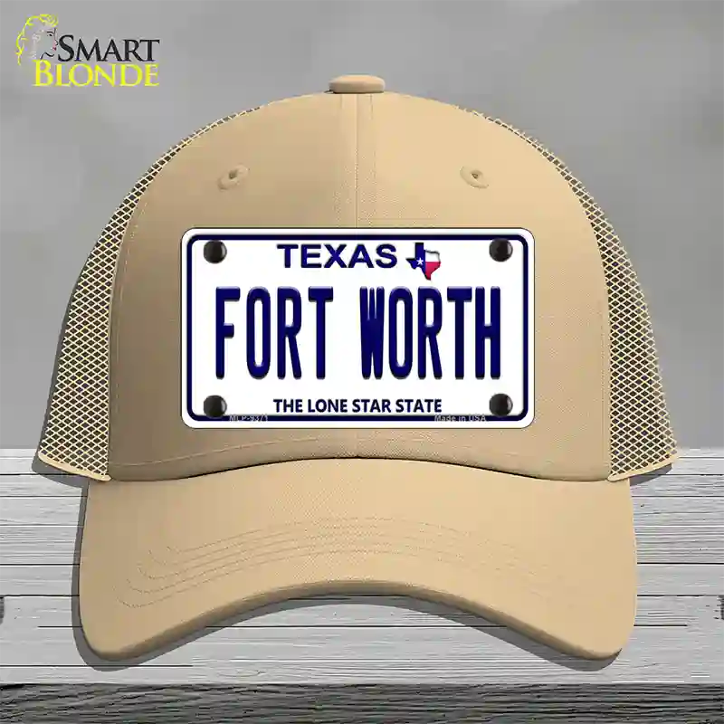 Fort Worth Texas Novelty License Plate Hat Mesh / Khaki