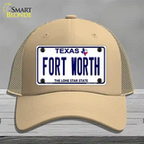 Fort Worth Texas Novelty License Plate Hat Mesh / Khaki