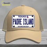 Padre Island Texas Novelty License Plate Hat Mesh / Khaki