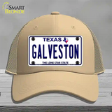 Galveston Texas Novelty License Plate Hat Mesh / Khaki