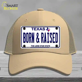 Born and Raised Texas Novelty License Plate Hat Mesh / Khaki