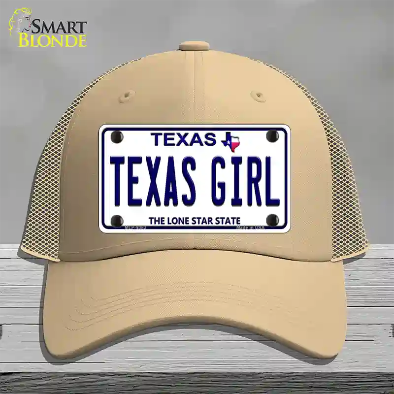 Texas Girl Texas Novelty License Plate Hat Mesh / Khaki