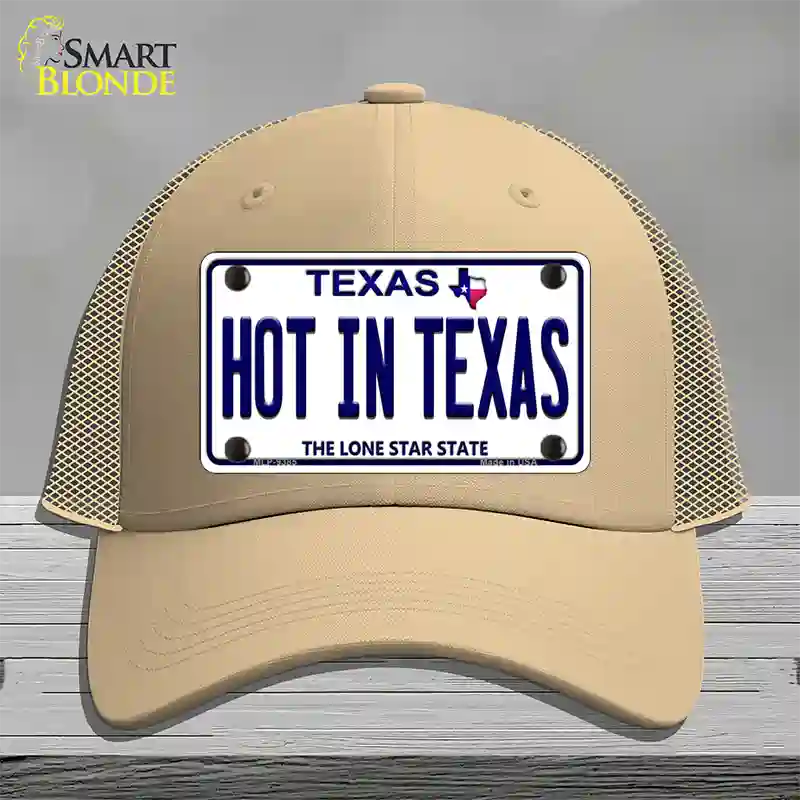 Hot in Texas Novelty License Plate Hat Mesh / Khaki