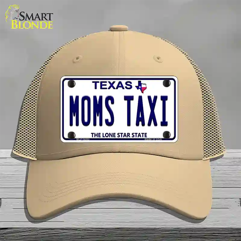 Moms Taxi Texas Novelty License Plate Hat Mesh / Khaki