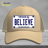 Believe Texas Novelty License Plate Hat Mesh / Khaki