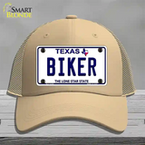 Biker Texas Novelty License Plate Hat Mesh / Khaki