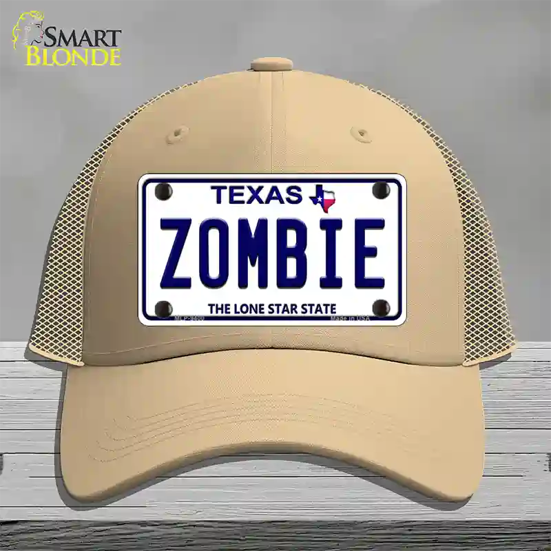 Zombie Texas Novelty License Plate Hat Mesh / Khaki