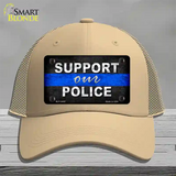 Support Our Police Novelty License Plate Hat Mesh / Khaki