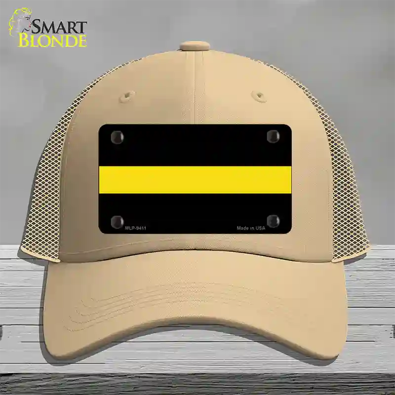 Thin Yellow Line Novelty License Plate Hat Mesh / Khaki