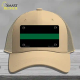 Thin Green Line Novelty License Plate Hat Mesh / Khaki