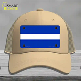 Thin White Line On Blue Novelty License Plate Hat Mesh / Khaki