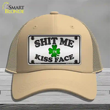 Shit Me Kissed Face Novelty License Plate Hat Mesh / Khaki