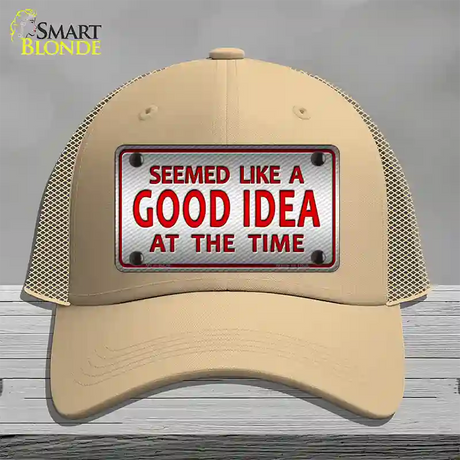 Seemed Like A Good Idea Novelty License Plate Hat Mesh / Khaki