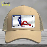 Texas Girl Novelty License Plate Hat Mesh / Khaki