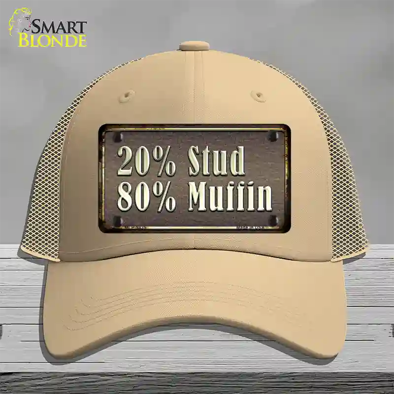 20 Percent Stud Novelty License Plate Hat Mesh / Khaki