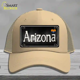 Arizona Flag Script Novelty License Plate Hat Mesh / Khaki