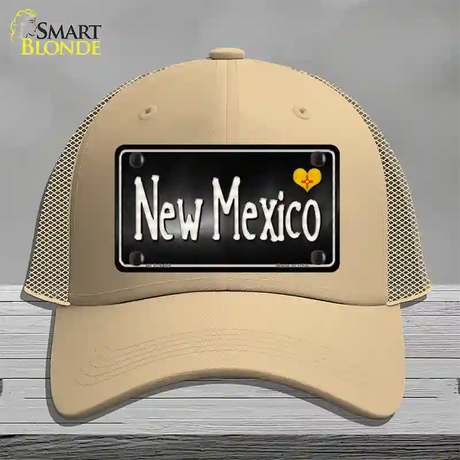 New Mexico Flag Script Novelty License Plate Hat Mesh / Khaki