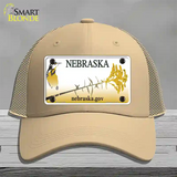 Nebraska Blank Novelty License Plate Hat Mesh / Khaki