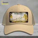 Nebraska Gov Rusty Blank Novelty License Plate Hat Mesh / Khaki