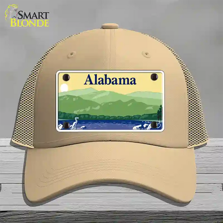 Alabama State Blank Novelty License Plate Hat Mesh / Khaki / Alabama Mountains (9502):https | Clean | Yes