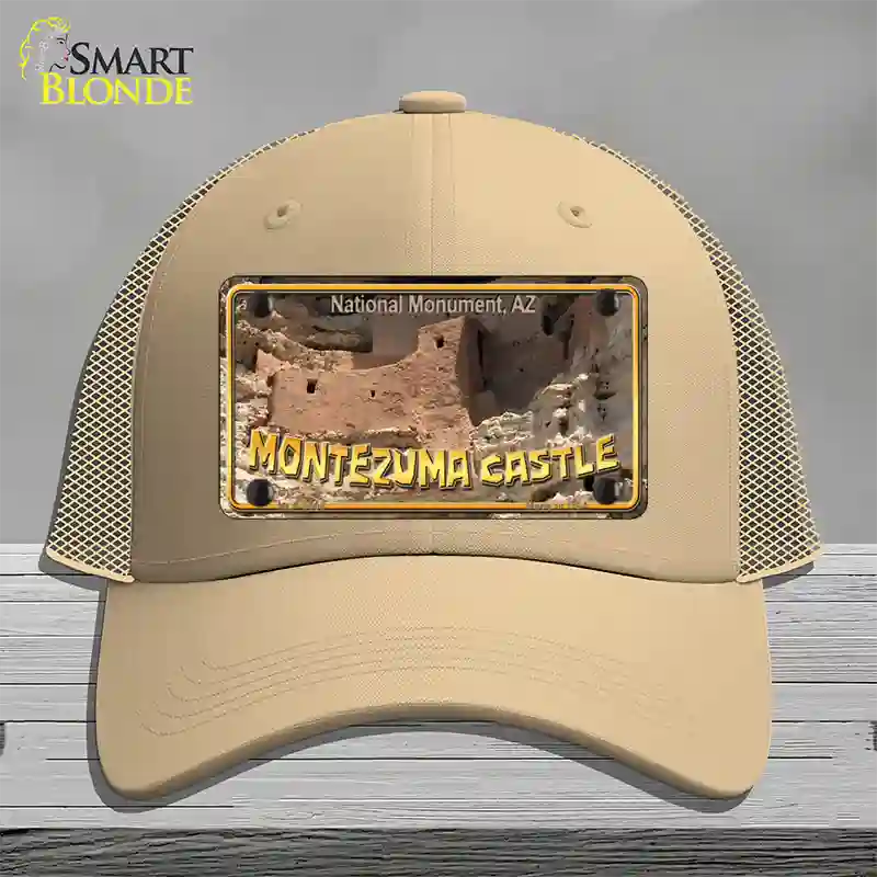 Montezuma Castle Novelty License Plate Hat Mesh / Khaki