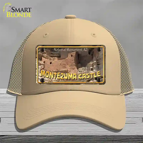 Montezuma Castle Novelty License Plate Hat Mesh / Khaki