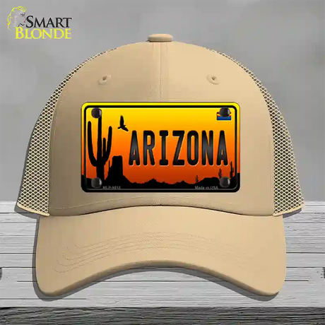 Arizona Scenic Novelty License Plate Hat Mesh / Khaki