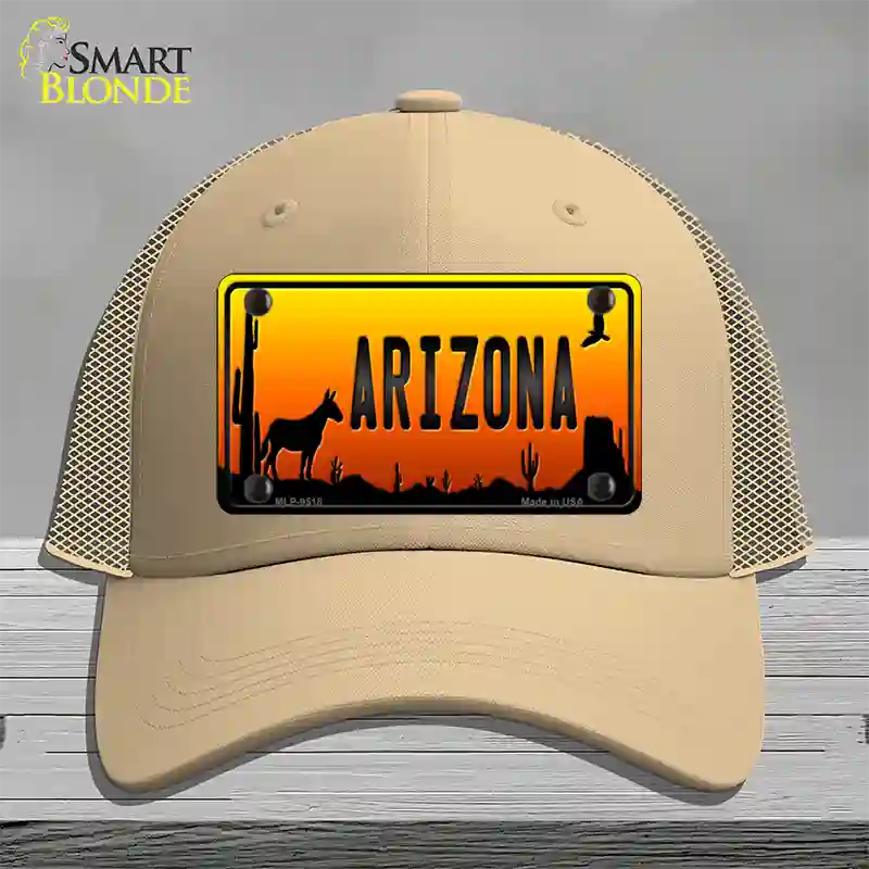 Donkey Arizona Scenic Novelty License Plate Hat Mesh / Khaki