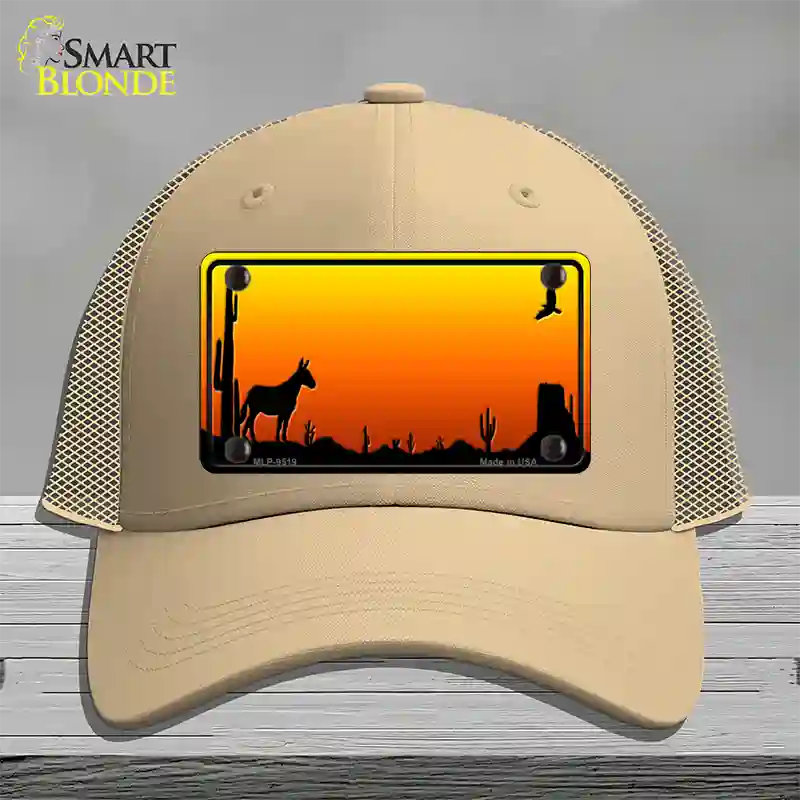 Donkey Blank Scenic Novelty License Plate Hat Mesh / Khaki