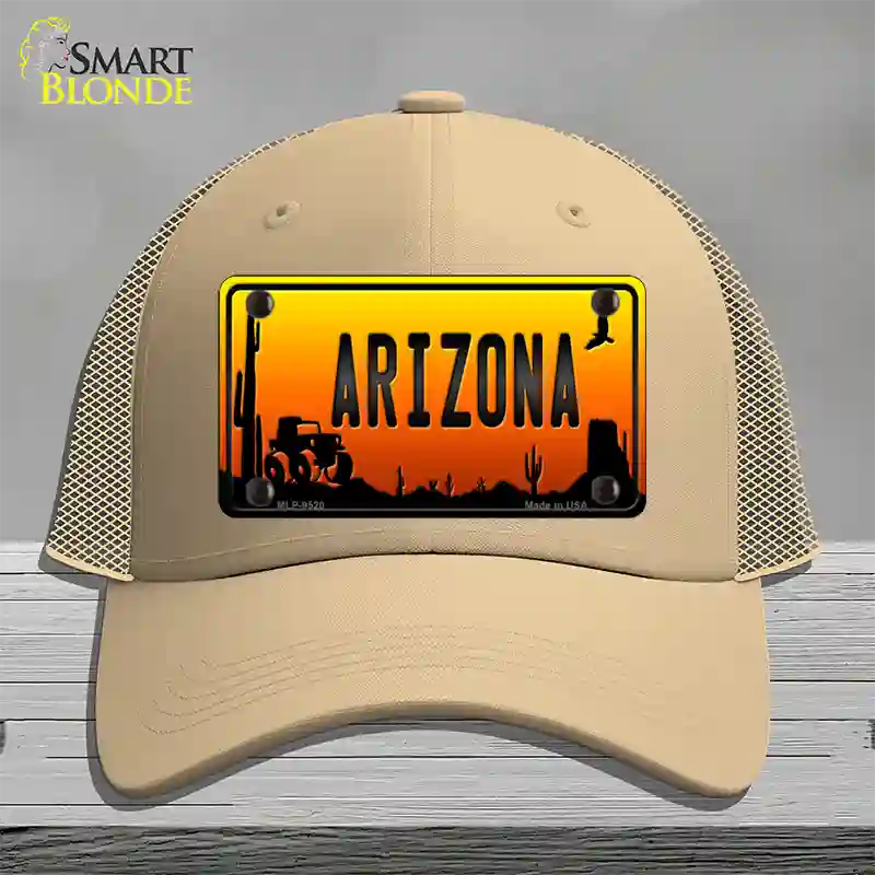 Jeep Arizona Scenic Novelty License Plate Hat Mesh / Khaki