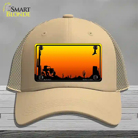 Jeep Blank Scenic Novelty License Plate Hat Mesh / Khaki