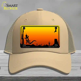 Lizard Blank Scenic Novelty License Plate Hat Mesh / Khaki