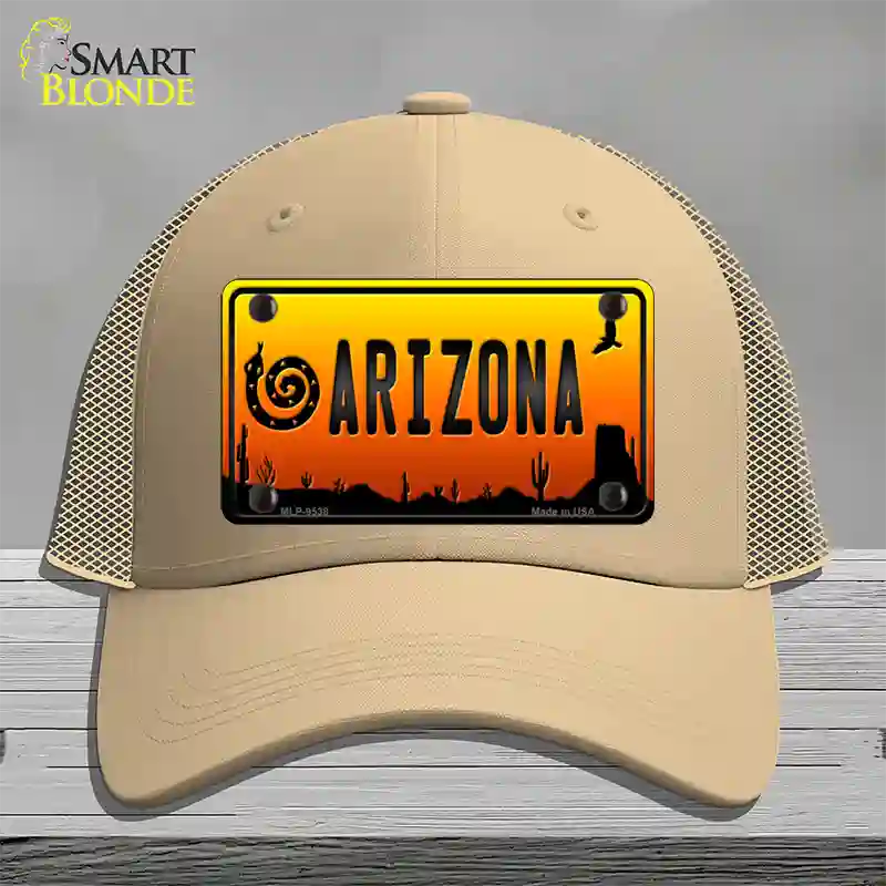 Snake Arizona Scenic Novelty License Plate Hat Mesh / Khaki