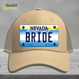 Bride Nevada Novelty License Plate Hat Mesh / Khaki