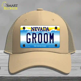 Groom Nevada Novelty License Plate Hat Mesh / Khaki