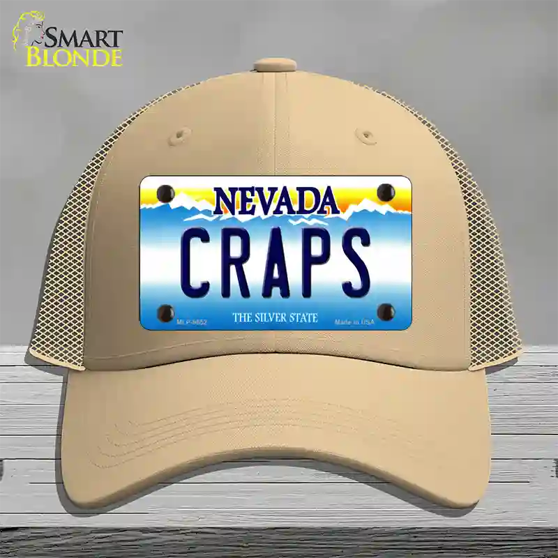 Craps Nevada Novelty License Plate Hat Mesh / Khaki