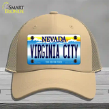 Virginia City Nevada Novelty License Plate Hat Mesh / Khaki