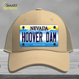 Hoover Dam Nevada Novelty License Plate Hat Mesh / Khaki