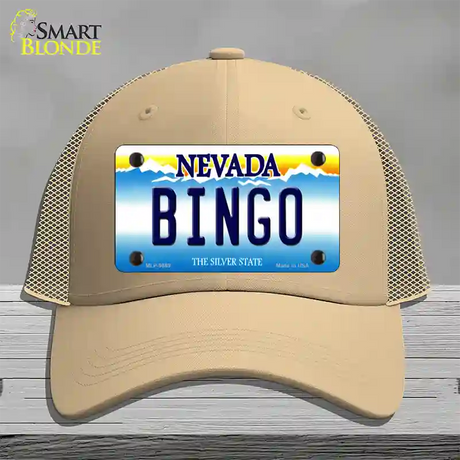 Bingo Nevada Novelty License Plate Hat Mesh / Khaki