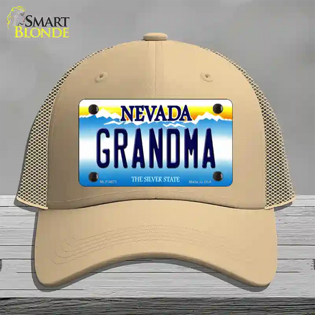 Grandma Nevada Novelty License Plate Hat Mesh / Khaki