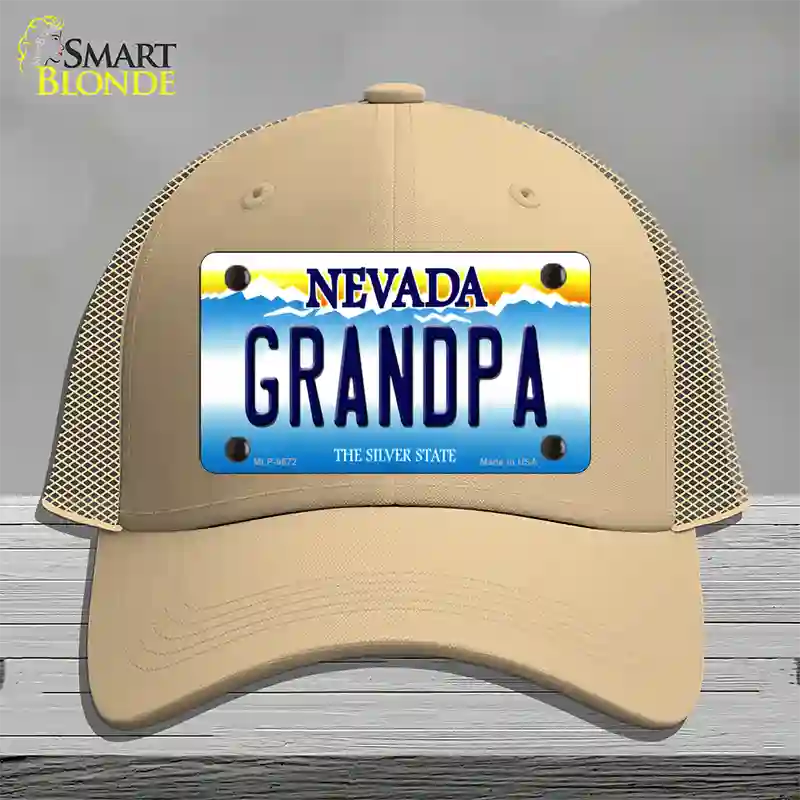 Grandpa Nevada Novelty License Plate Hat Mesh / Khaki