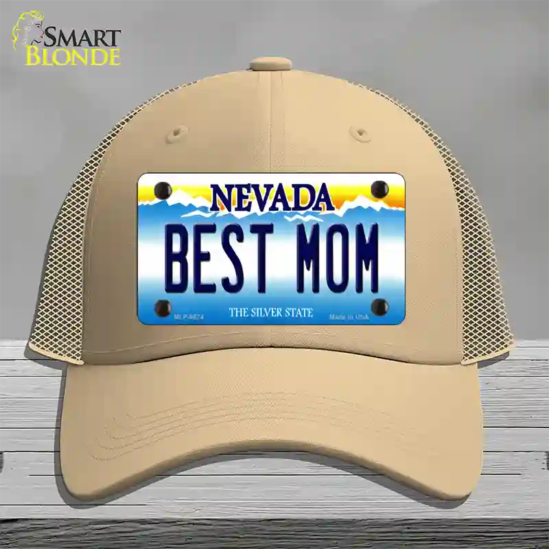 Best Mom Nevada Novelty License Plate Hat Mesh / Khaki