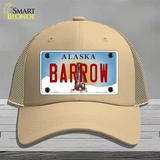 Barrow Alaska State Novelty License Plate Hat Mesh / Khaki