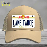 Lake Tahoe California Novelty License Plate Hat Mesh / Khaki