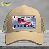 Proudly Stand Novelty License Plate Hat Mesh / Khaki