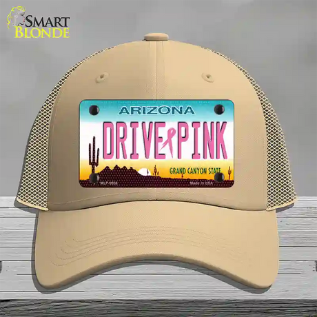 Drive Pink Arizona Novelty License Plate Hat Mesh / Khaki