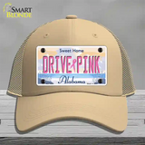 Drive Pink Alabama Novelty License Plate Hat Mesh / Khaki