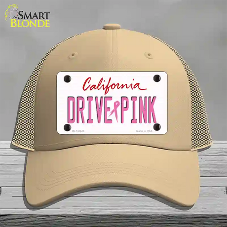 Drive Pink California Novelty License Plate Hat Mesh / Khaki