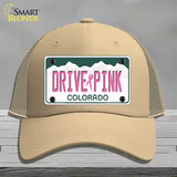 Drive Pink Colorado Novelty License Plate Hat Mesh / Khaki